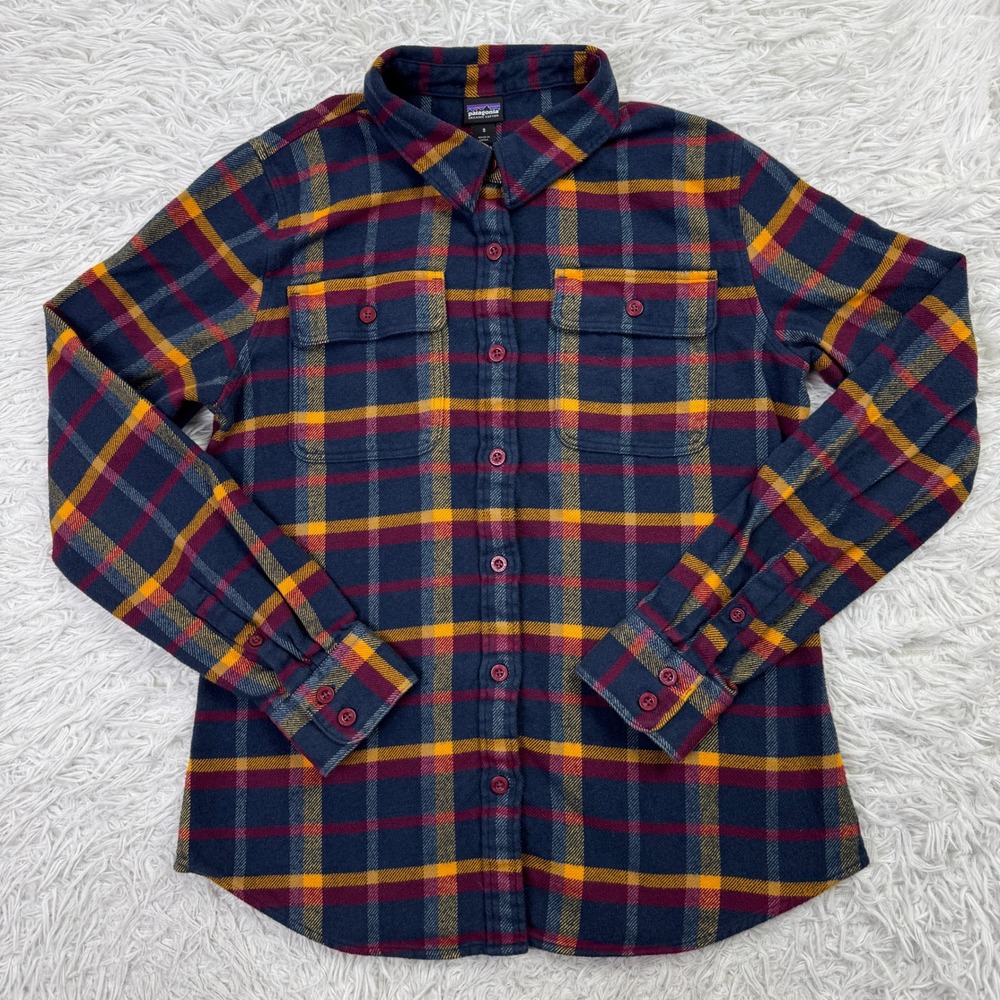 Patagonia‎ Shirt Womens Small Rebel Arrow Red Plaid Long Sleeved Fjord Flannel S